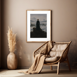 Abstract boho framed poster mockup