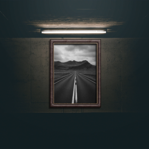 Clean frame poster on the wall mockup