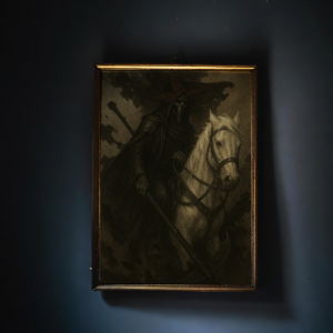 Framed artwork mockup poster in photo frame rendered realistically in 3d