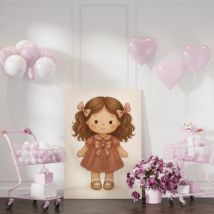 Love and happiness canvas mockup in 3d rendering