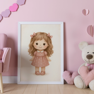 Mock up poster frame in valentine room (5)