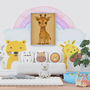 Poster Frame in Kids room Psd Mockup