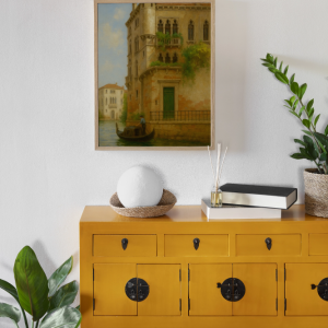 Wall frame mock-up with interior decor (1)