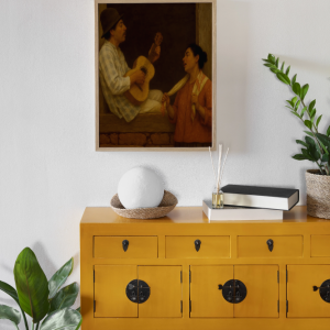 Wall frame mock-up with interior decor (2)